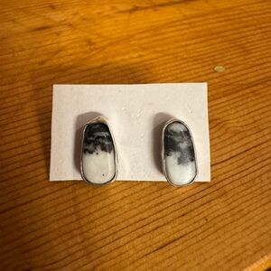 Sterling Silver White Buffalo post earrings